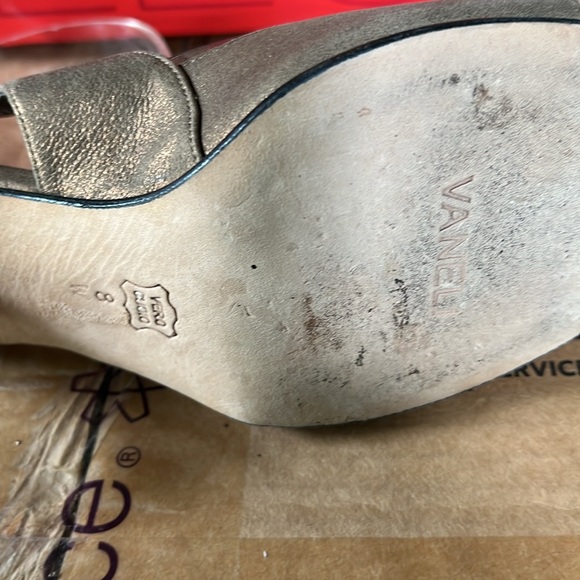 VanEli Slingback Rhinestone Pumps in Dark Gold Leather - Picture 13 of 15